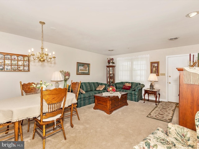 2807 Carlisle Dr Unit 29, New Windsor, MD 21776 - dining room featuring a chandelier and carpet flooring