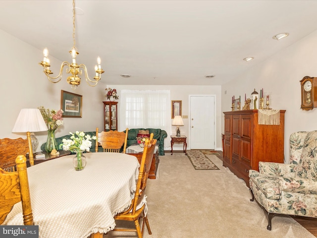 2807 Carlisle Dr Unit 29, New Windsor, MD 21776 - dining area with a chandelier and light colored carpet