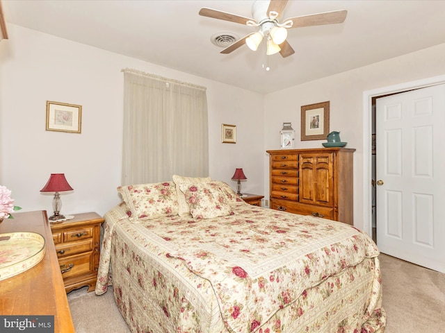 2807 Carlisle Dr Unit 29, New Windsor, MD 21776 - bedroom featuring light carpet and ceiling fan