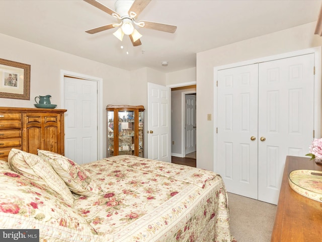 2807 Carlisle Dr Unit 29, New Windsor, MD 21776 - carpeted bedroom featuring a closet and a ceiling fan