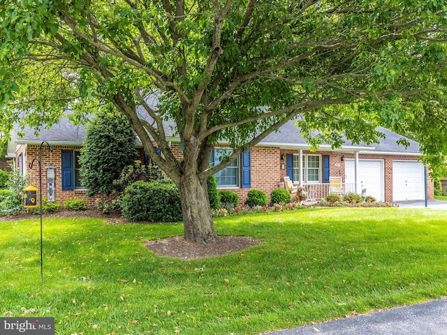 2807 Carlisle Dr Unit 29, New Windsor, MD 21776 - obstructed view of property with brick siding, a garage, and roof with shingles