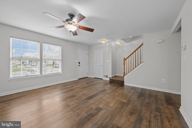273 Thomas Harmon Dr, Camden Wyoming, DE 19934 - entrance foyer featuring stairs, wood finished floors, a ceiling fan, and baseboards