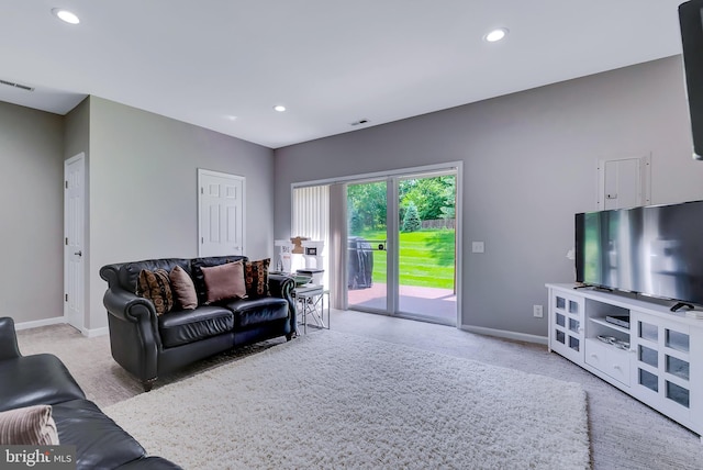 9 Cherry Ct, Lafayette Hill, PA 19444 - living area with baseboards, recessed lighting, and light colored carpet