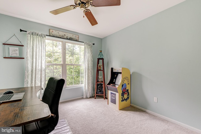 208 E Bradford Ct, Middletown, DE 19709 - carpeted office space featuring plenty of natural light, ceiling fan, and baseboards
