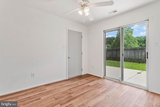 24 Helen Ct, Indian Head, MD 20640 - spare room featuring light wood-type flooring, ceiling fan, and baseboards