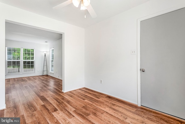 24 Helen Ct, Indian Head, MD 20640 - empty room with a ceiling fan, wood finished floors, and baseboards