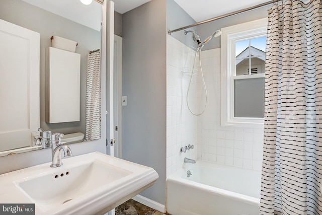 815 Aspen St NW, Washington, DC 20012 - full bathroom with a sink and shower / tub combo with curtain