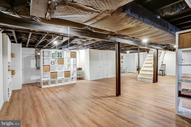 815 Aspen St NW, Washington, DC 20012 - below grade area with stairs and wood finished floors