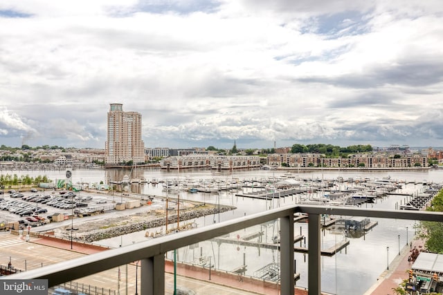 1330 Lancaster St Unit C701, Baltimore, MD 21231 - dock area with view of marina, a water view, and a balcony