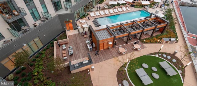 1330 Lancaster St Unit C701, Baltimore, MD 21231 - drone / aerial view of a pool area