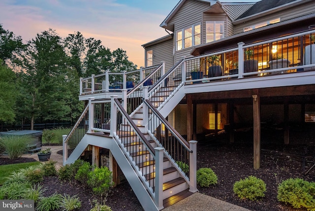 7633 Great Dover St, Gainesville, VA 20155 - rear view of property featuring stairs and a wooden deck