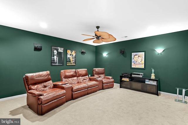 7633 Great Dover St, Gainesville, VA 20155 - home theater room featuring carpet flooring and a ceiling fan
