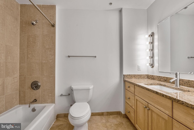 811 4th St NW Unit 320, Washington, DC 20001 - full bath featuring vanity, toilet, shower / bath combination, baseboards, and tile patterned floors