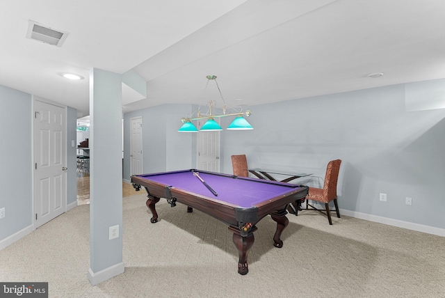 20783 Laplume Pl, Ashburn, VA 20147 - rec room featuring carpet flooring, baseboards, and pool table