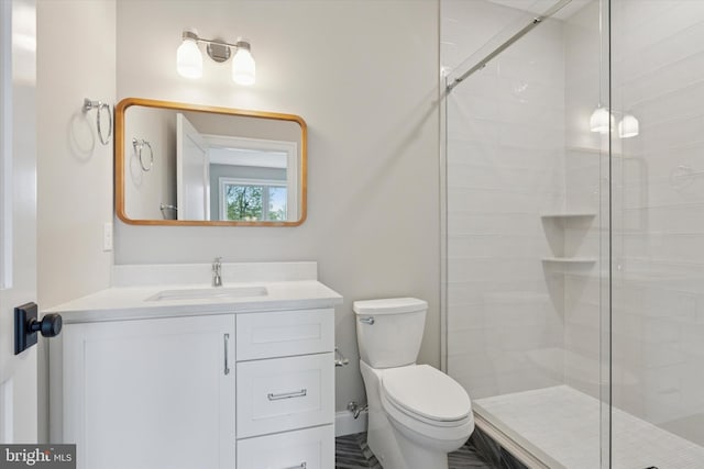 215 S Spring Mill Rd, Villanova, PA 19085 - bathroom with a stall shower, vanity, and toilet