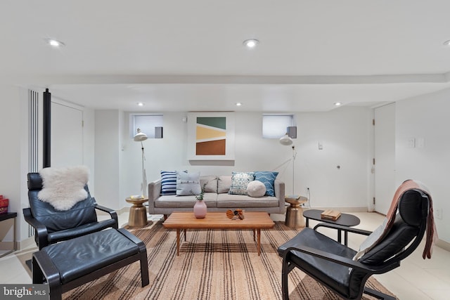 135 13th St NE, Washington, DC 20002 - living area with recessed lighting and baseboards