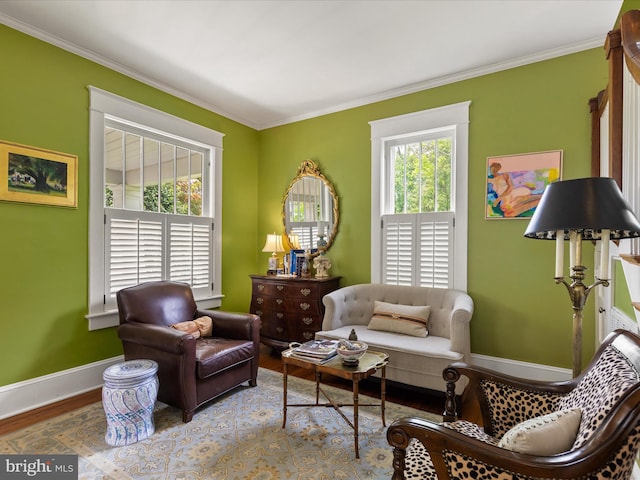 417 S Main St, Berlin, MD 21811 - living area with wood finished floors, crown molding, and baseboards