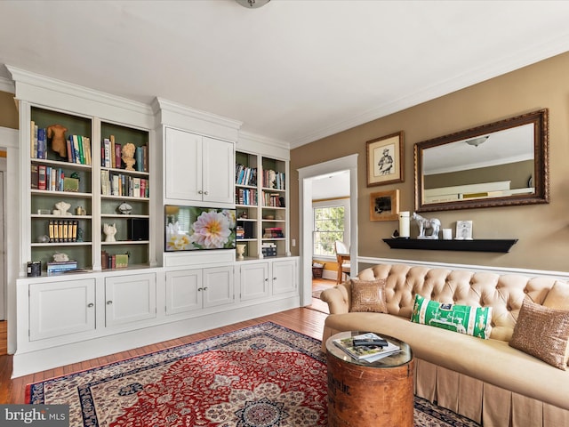 417 S Main St, Berlin, MD 21811 - living area featuring wood finished floors and crown molding
