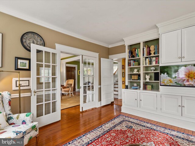 417 S Main St, Berlin, MD 21811 - home office featuring french doors, crown molding, and wood finished floors