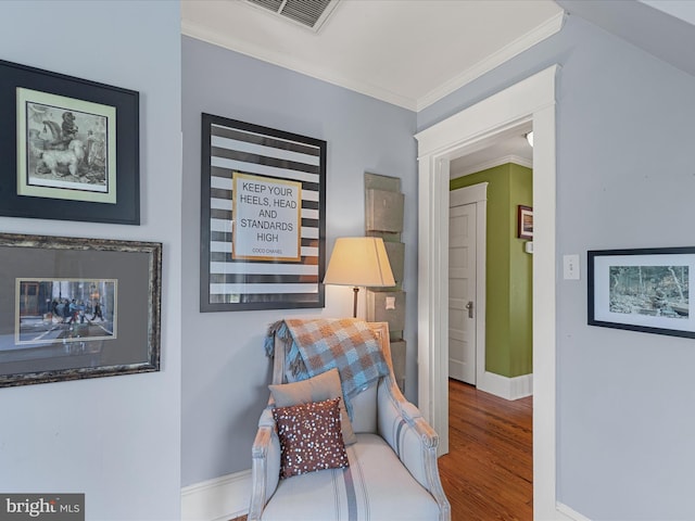 417 S Main St, Berlin, MD 21811 - sitting room with ornamental molding, wood finished floors, and baseboards