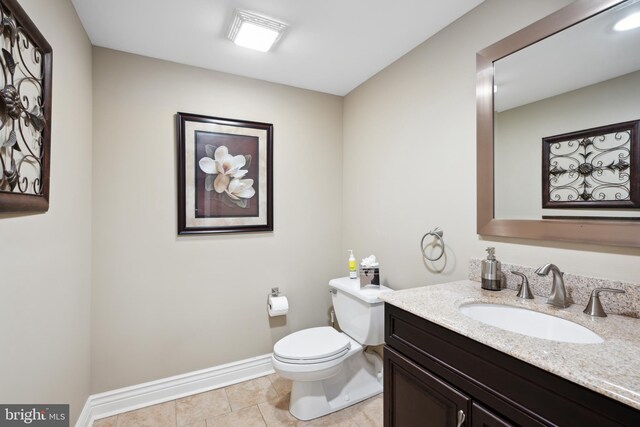 276 Cherry Ln, Doylestown, PA 18901 - bathroom featuring toilet, vanity, baseboards, and tile patterned flooring