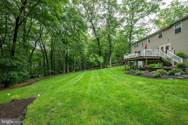 276 Cherry Ln, Doylestown, PA 18901 - view of green lawn with a deck