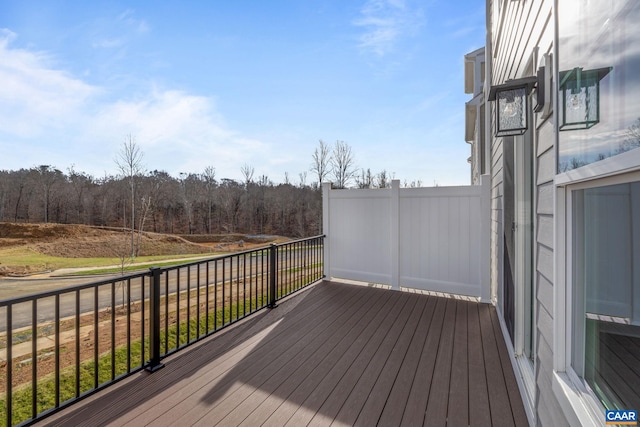 8 Talen Ln, Charlottesville, VA 22911 - wooden terrace featuring a view of trees