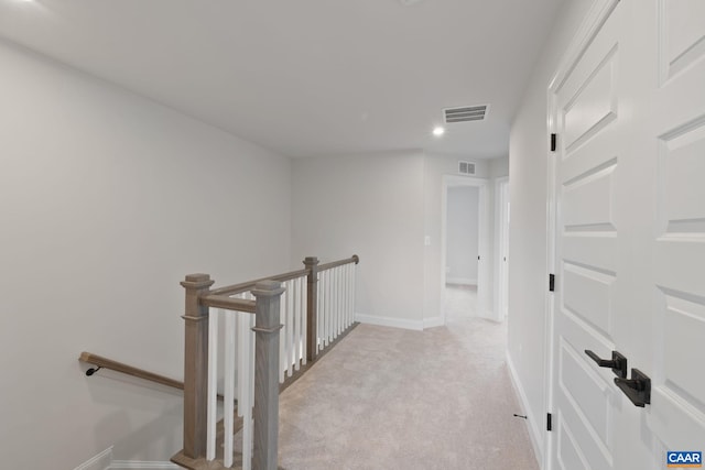 8 Talen Ln, Charlottesville, VA 22911 - corridor with an upstairs landing, light carpet, baseboards, and recessed lighting