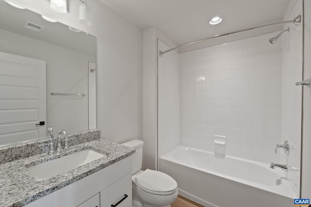 8 Talen Ln, Charlottesville, VA 22911 - full bathroom featuring toilet, vanity, washtub / shower combination, and recessed lighting