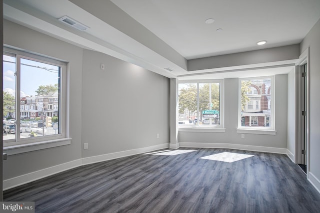540 S 52nd St, Philadelphia, PA 19143 - spare room with dark wood-style flooring, plenty of natural light, and recessed lighting