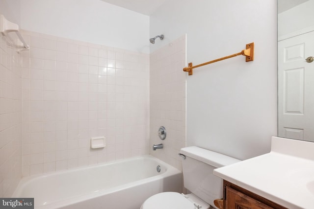 21055 Cornerpost Sq, Ashburn, VA 20147 - bathroom featuring toilet, vanity, and tub / shower combination