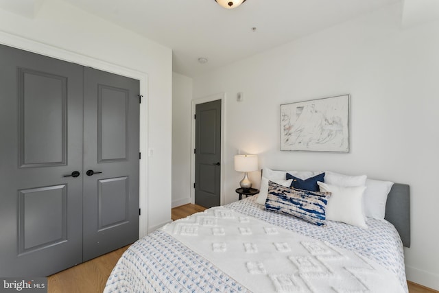 1007 Bryant St NE Unit 3, Washington, DC 20018 - bedroom featuring wood finished floors, a closet, and baseboards