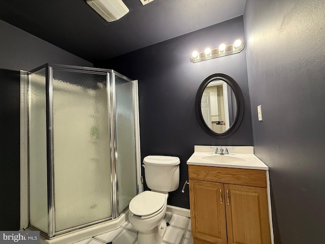 8 Steve Way, Baltimore, MD 21236 - bathroom with a stall shower, vanity, toilet, and tile patterned floors