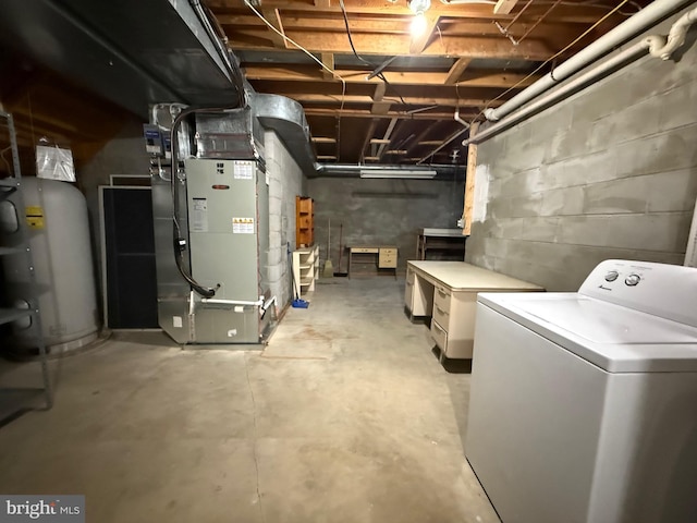 8 Steve Way, Baltimore, MD 21236 - unfinished below grade area with washer / clothes dryer, gas water heater, and heating unit