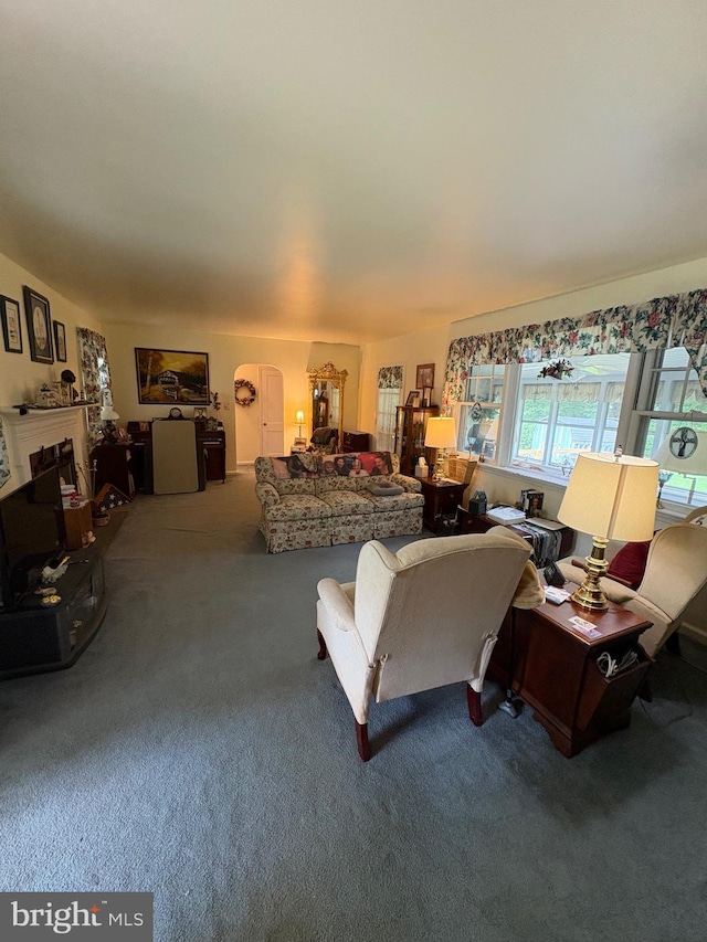 812 Agnes Ave, Morton, PA 19070 - living room with carpet and arched walkways