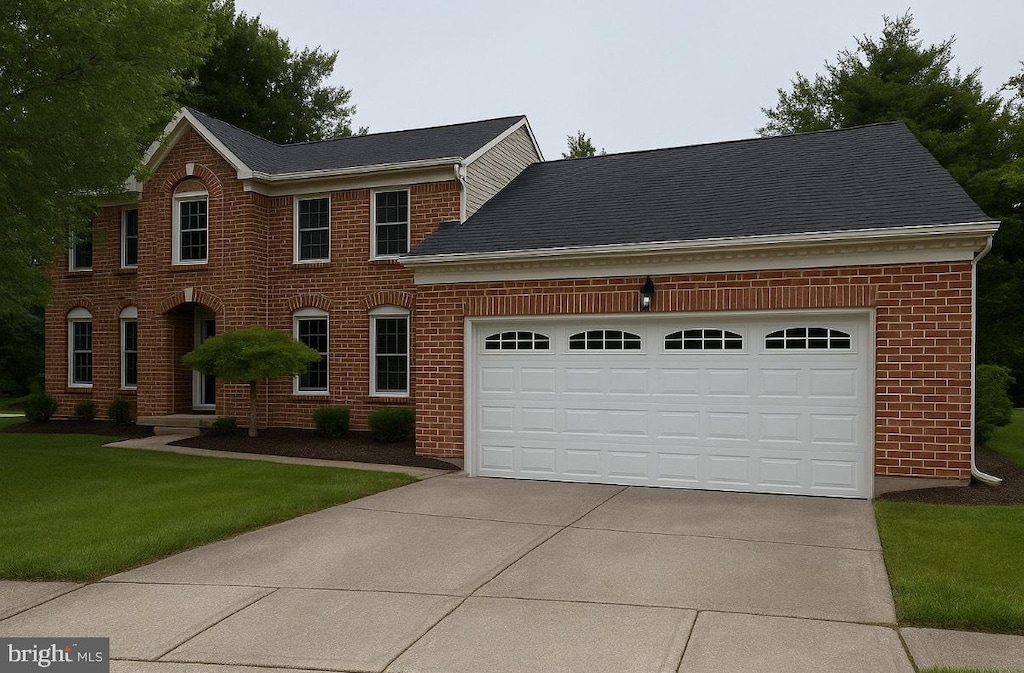 1 Ivory Crest Ct, Baltimore, MD 21209 - colonial home with brick siding, driveway, a front yard, and an attached garage