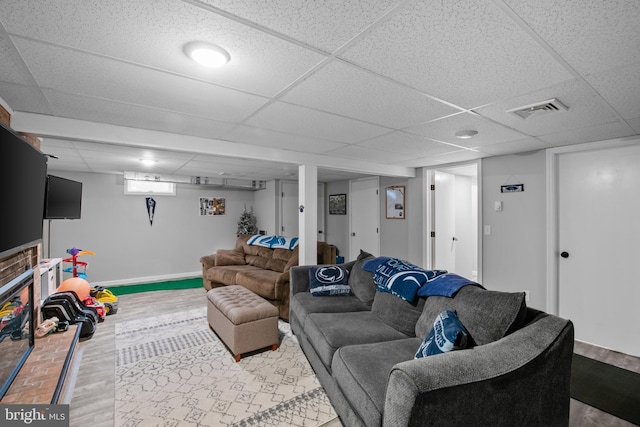 1980 State Route 72 N, Lebanon, PA 17046 - living area with a paneled ceiling, wood finished floors, and baseboards