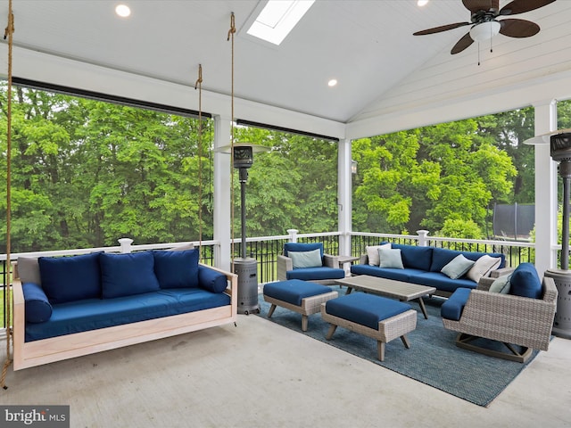 40 Inaugural Way, Charles Town, WV 25414 - view of patio / terrace with an outdoor hangout area, a ceiling fan, and a trampoline