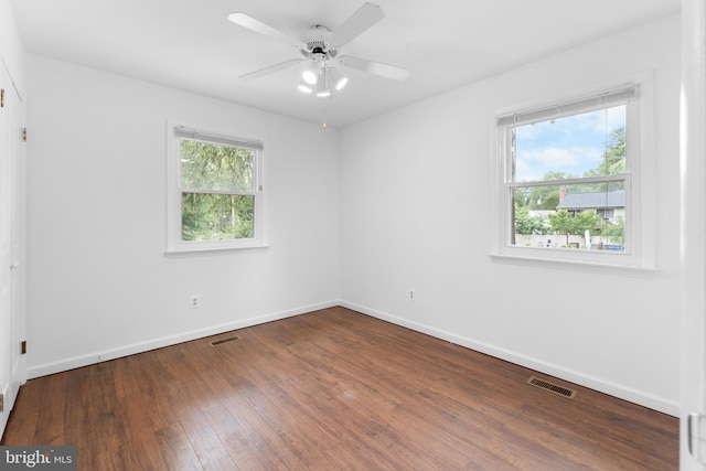 304 Montfield Ln, Glen Burnie, MD 21061 - empty room featuring baseboards, hardwood / wood-style floors, and a ceiling fan