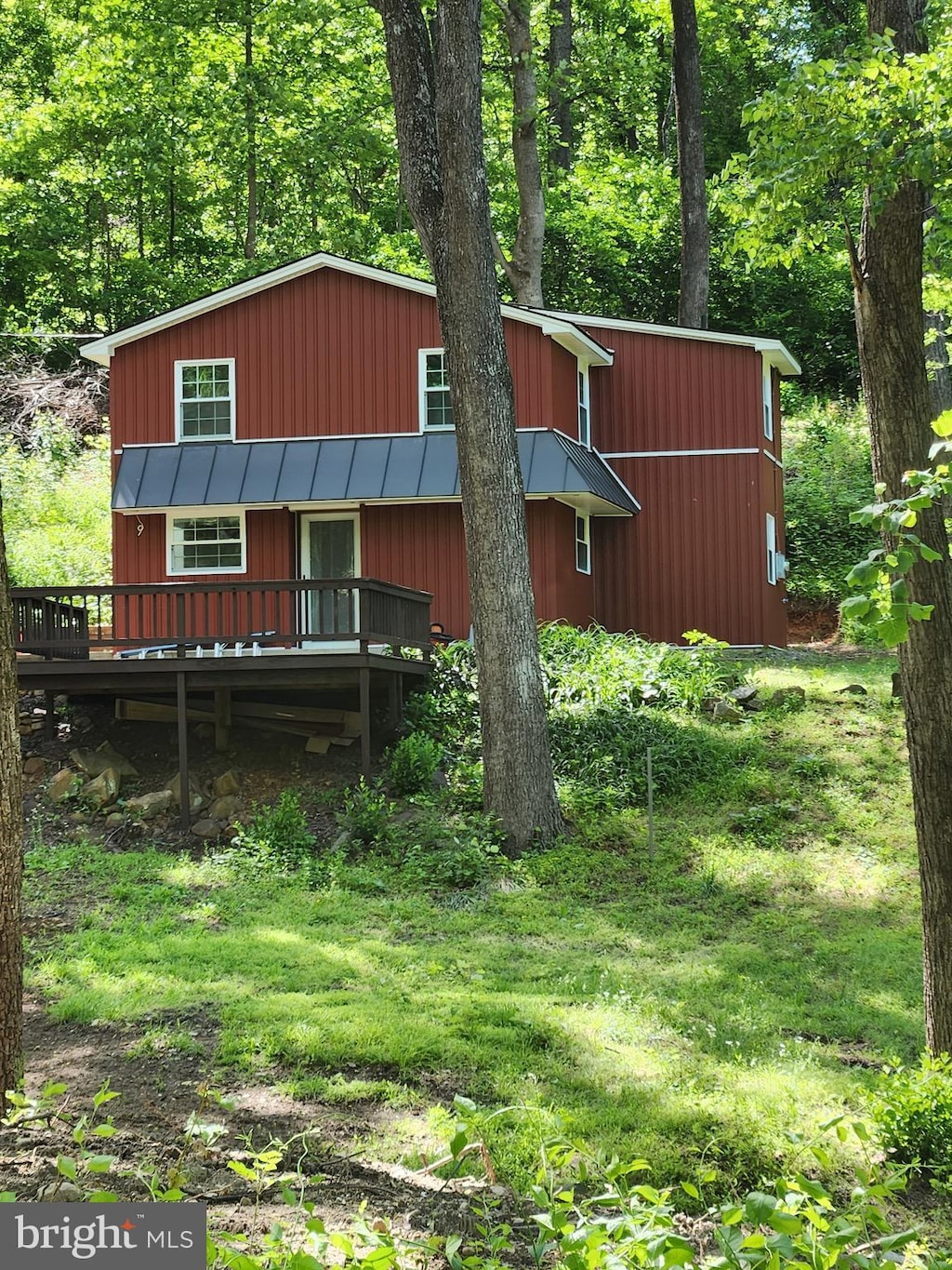18 Bolton Branch Ln, Huntly, VA 22640 - back of house featuring a deck, a standing seam roof, and metal roof