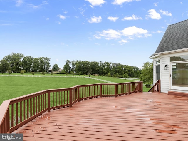 6419 Homebuilder Dr, Mount Airy, MD 21771 - wooden deck featuring a lawn and view of wooded area