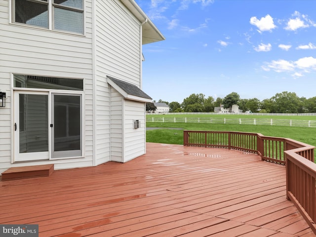 6419 Homebuilder Dr, Mount Airy, MD 21771 - wooden terrace featuring a lawn and a view of rural / pastoral area