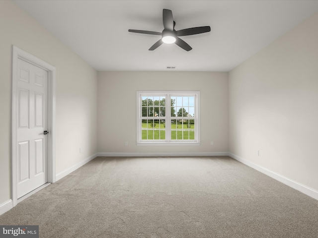 6419 Homebuilder Dr, Mount Airy, MD 21771 - spare room featuring carpet floors, baseboards, and ceiling fan