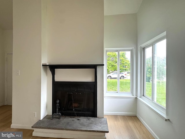 23 Karen Ct, New Castle, DE 19720 - detailed view of wood finished floors, baseboards, and a glass covered fireplace