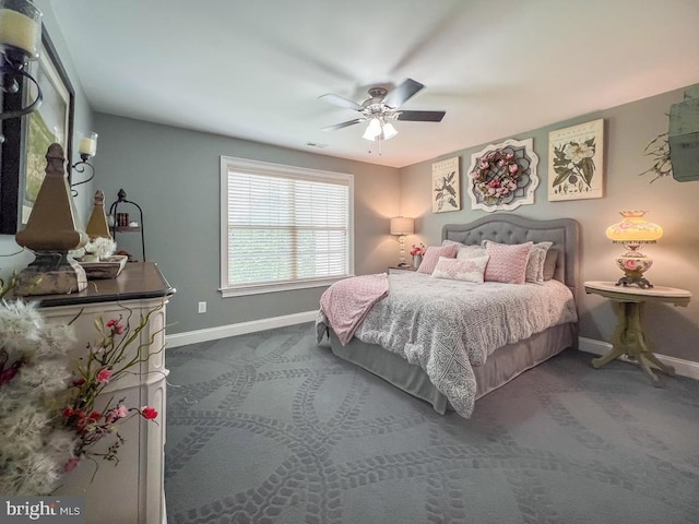 414 Saint James Ct, Langhorne, PA 19047 - bedroom featuring baseboards, carpet, and a ceiling fan