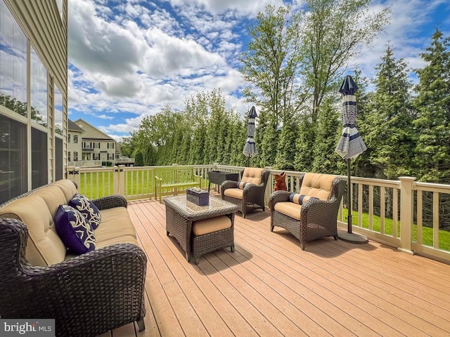 414 Saint James Ct, Langhorne, PA 19047 - wooden deck featuring an outdoor living space