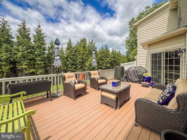 414 Saint James Ct, Langhorne, PA 19047 - deck featuring an outdoor hangout area and area for grilling