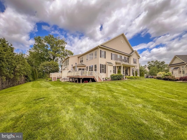 414 Saint James Ct, Langhorne, PA 19047 - back of house with a yard and a deck