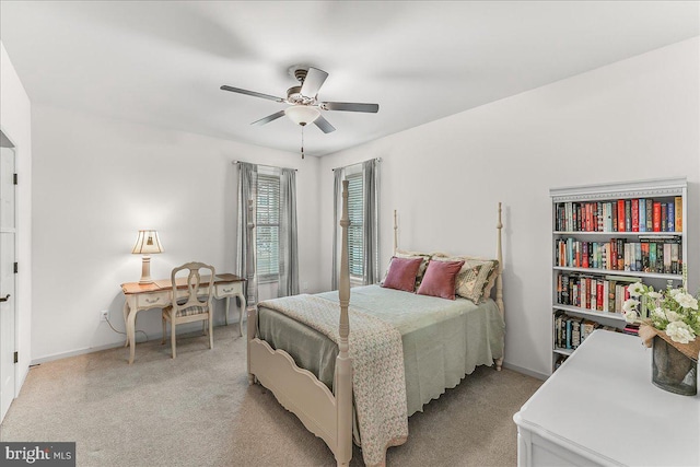 217 Honeycroft Blvd, Cochranville, PA 19330 - bedroom with light carpet, baseboards, and ceiling fan