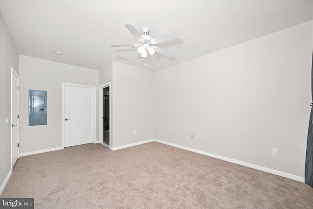 113 E Main St Unit 303, Newark, DE 19711 - unfurnished bedroom featuring electric panel, carpet floors, and ceiling fan